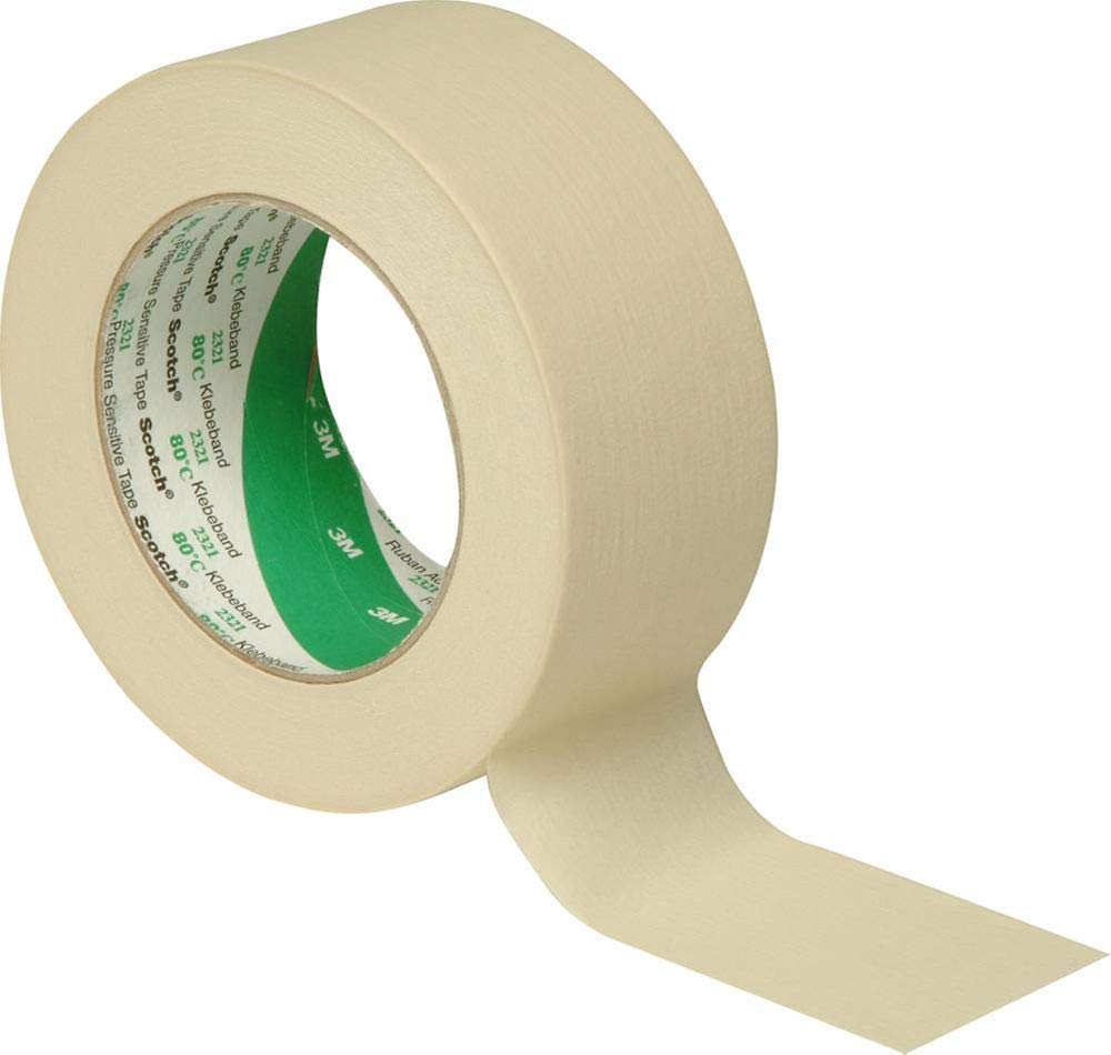 3M 201E General Use Masking Tape, 24 mm x 50 m, Beige (Pack of 9)