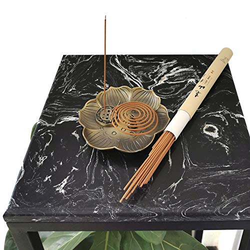 Wide Incense Holder Catch All The Ashes Brass Lotus Burner for Sticks Cone Coil Incent 5.1 Inches Diameter