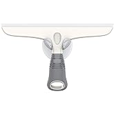 MR.SIGA Silicone Squeegee for Shower Doors, 25 cm/10 inch, White &amp; Gray | Shower squeegee for glass doors, streak free squeegee for windows, showers and glass surfaces, includes suction hook