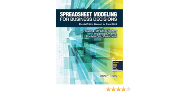  Spreadsheet Modeling For Business Decisions 9781465241115 John F Kros Libros