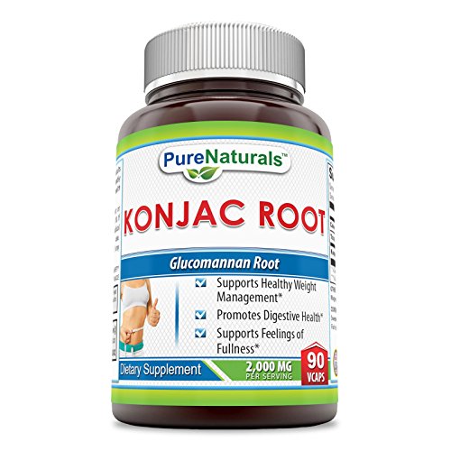 Pure Naturals Konjac Root Glucomannan, 2000 mg, 90 Veggie Capsules -Supports Healthy Weight Management* -Promotes Digestive Health*