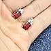 J.MOSUYA 925 Sterling Silver Plated Jewelry Set For Women, Swarovski Element Crystal Earring Necklace Set Ruby, Size 7