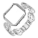 Nigaee for Fitbit Blaze Bands with Frame, Stainless Steel Replacement Band Compatible for Fitbit Blaze, Rhinestone Bling Accessories Wristband Strap for Women, Bracelet 3 Silver