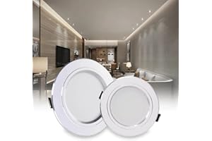2 Pack 2.5-4 Inch Ceiling Light 3000K/6000K Selectable Disk Light LED Recessed Light Canless Downlight 5-18W Canless Light