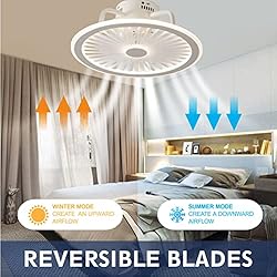CHANFOK Low Profile Ceiling Fan with Lights, Modern