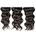 Donmily 10A Remy Brazilian Natural Wave Hair 3 Bundles 100% Unprocessed Brazilian Virgin Human Hair Weft Cheap Wavy Hair Weave Natural Color (8 10 12)
