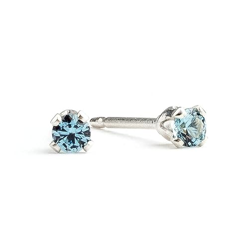 3mm Tiny Blue Zircon Stud Earrings in Sterling Silver - December Birthstone