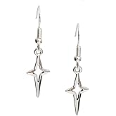 North Star Celestial Charm Earrings, Handmade Antique Silver Cosmic Guiding Light Dangle Jewelry