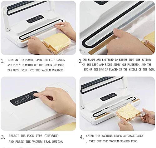 LKNJLL Vakuumierer 70 kPa Vollautomatische Vakuum Lebensmittel Sealer Maschine, Dry & Nassfutter-Modi… – Bild 7