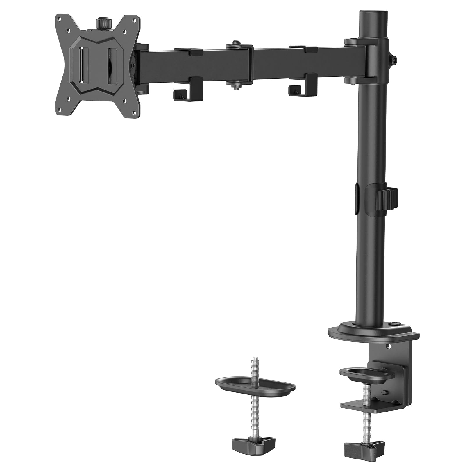 Photo 1 of HUANUO Single Monitor Mount, Monitor Arm for 13”-32” Monitors up to 17.6 lbs, Adjustable Monitor Stand with 16” Max Height, Desk Mount with C-Clamp and Grommet Base, VESA 75x75mm or 100x100mm