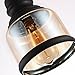 HMVPL Glass Hanging Lights with Plug in Cord and On/Off Dimmer Switch, Industrial Edison Vintage Swag Pendant Lamps for Kitchen Island Table Dining Room Bedroom Hallway