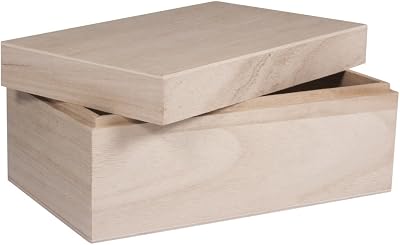 Rayher Natural Wood Box with Lid 20 x 12 x 9 cm DIY Keepsake Box