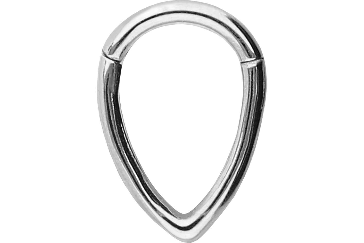 PIERCINGLINE Surgical Steel Clicker | Teardrop | Piercing for Septum Tragus Helix and More | silver | 6mm