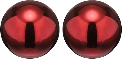 sourcing map Gazing Globe 1.5 inch Ruby Red Stainless Steel Ball 2pcs