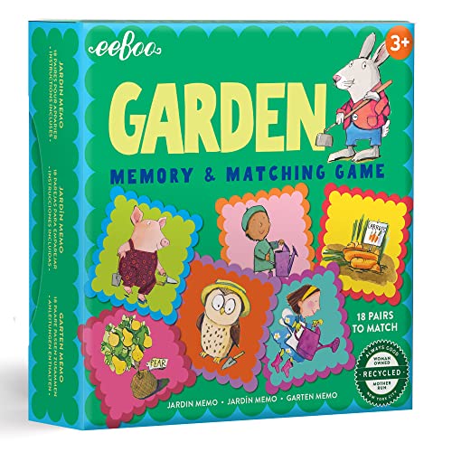 eeBoo Garden Little Square Memory & Matching Game, Developmental and Educational Fun, 3 Years and Up.