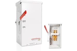 EXODIOS 200A Generator Transfer Switch, General-Duty Double-Throw Heavy Duty Safety Switches, 4 Wire 2 Pole Multiple Insulation Protection, Non-Fusible Disconnect Switch, NEMA-3R Enclosure