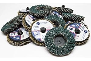 Benchmark Abrasives 2" Quick Change Zirconia Flap Disc Grinding Wheel with Male R-Type Back Design - Cleaning Finishing Deburring of Irregular Surfaces - for Die Grinder & More (10 Pack), 60 Grit