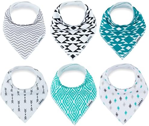 Baby Bandana Drool Bibs [100% Organic Cotton] Unisex 6-Pack Gift Set Bibs for Drooling and Teething - Soft and Absorbent - Hypoallergenic - For Boys and Girls [Made in India]