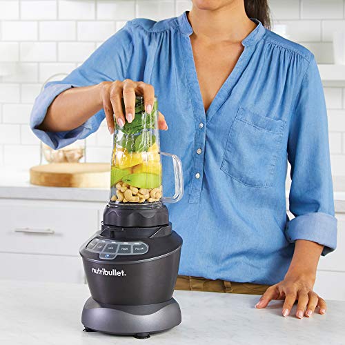 Combo de licuadora de tamaño completo Nutribullet 1200 W - NBF50500 - Gris oscuro