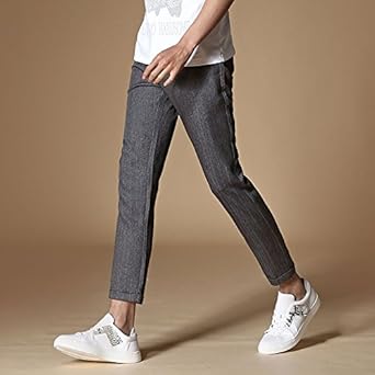 メンズ ズボン9分ズボン 縦ストライプ パンツ ハロンパンツ カジュアル ストライブ 修身 ブラック ダークグレー グレー コーヒー 31 ダークグレー ロングパンツ 通販 Amazon