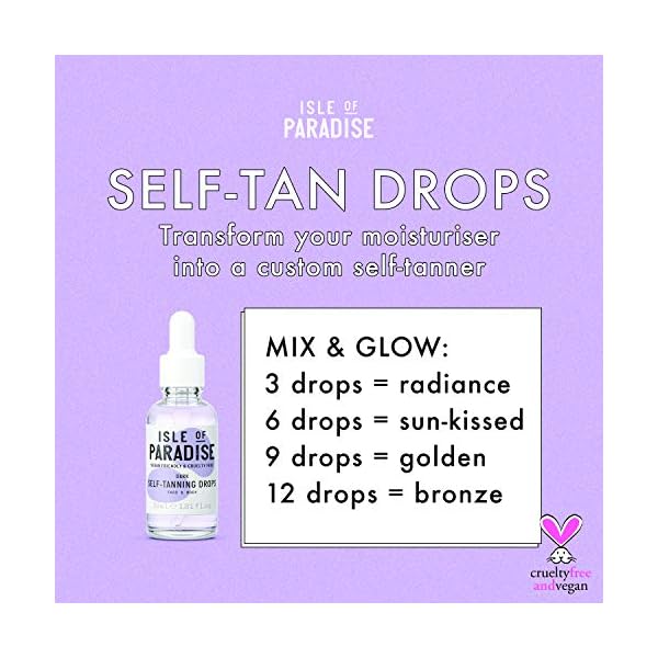 Isle of Paradise Self Tan Drops Dark (30 ml) Add Self Tanning Drops to Skin Care Natural Ingredients & Vegan