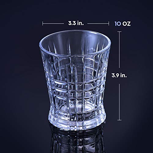 Whiskey Glasses SET OF 6 Premium Fashion Glass set - Lead Free Glass Cups and Tasting Tumblers for drinking Scotch, Bourbon. Irish whiskey, Brandy - Luxury Gifts for Men Women