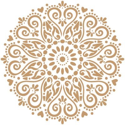 Mini Damask Deco Stencil 072 Mandala, measurements: Stencil 20 x 20 cm - Design 18 x 18 cm