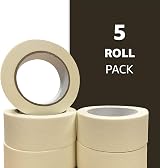 VIROSA Masking Tape Pack of 5 48mm x 50m - Clean Removal 2 inch Rolls view 8