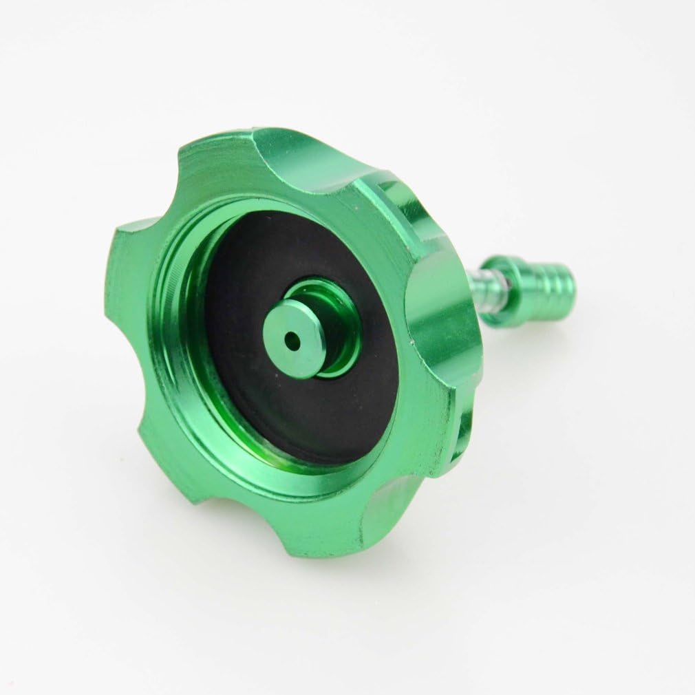 GOOFIT CNC Gas Fuel Tank Cap Valve Air Vent Replacement For Taotao Roketa Apollo SSR Chinese KLX110 TTR110 XR CRF 50cc 70cc 90cc 110cc 125cc 250cc Dirt Bikes Dirt Pit Bike Green - Image 4