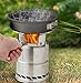 Camping Wood Stove Survival Foldable Portable Stove, Made Of Lightweight Stainless Steel Easy Fuel With Twigs Leafs Solidified Alcohol, Best Cooking System for Backpacking Hiking Camp Kitchen Grillthumb 2