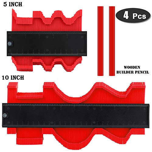 4 in 1 Contour Gauge, Apsung Profile Shape Duplicator, Precisely Measure Copy Ruler Contour Duplicator, Easy Cutting Irregular Shapes for Tiling Laminate Wood Marking Tool 10 Inch and 5 Inch - Thumbnail 7