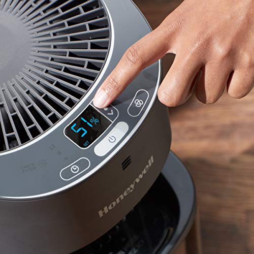 Honeywell Top Fill Tower Humidifier, Digital Humidistat, Black Cool Mist Humidifier for