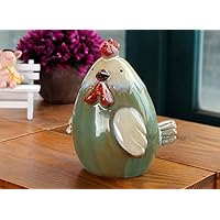 URToys 1Pcs 15x10x12CM Ceramic Chicken Coin Bank Currency Save Money Pot Cute Animal Money Box Creative Piggy Bank Christmas Children Gift Home Furnishing Ornament Ceramic Figurines Decoration