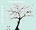 LUCKKYY Three Playful Pandas Bear on Cherry Blossom Tree Wall Decal Tree Wall Sticker Nursery and Children's Room (Pink)