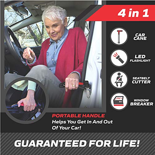 The Original Emson Car Cane – All-in-One Auto Assist Handle with Built in LED Flashlight, Seatbelt Cutter, and Window… - Image 2