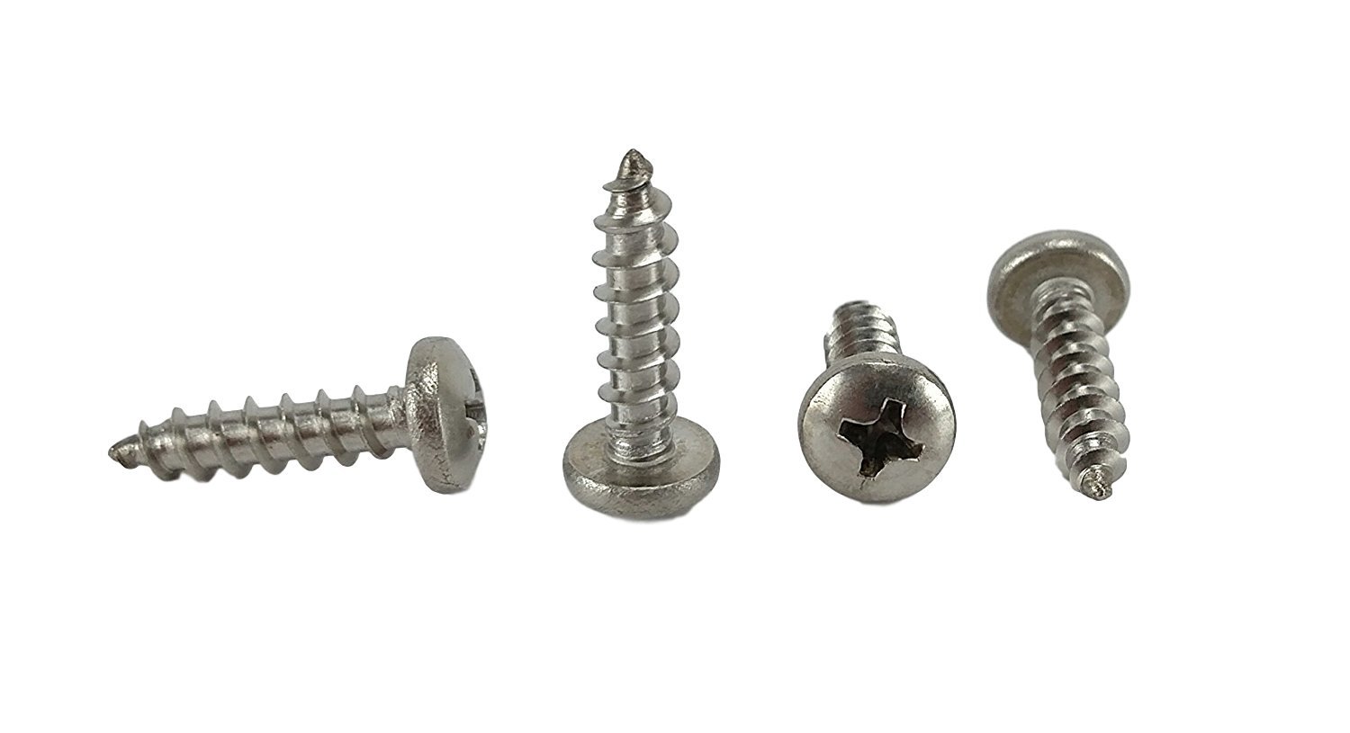 Chenango Supply N.10 x 3/4inches Stainless Phillips Pan Head Sheetmetal Screw (1/2inches to 2inches Lengths in Listing) 100 Sheet Metal Screws (N.10 x 3/4 inch)