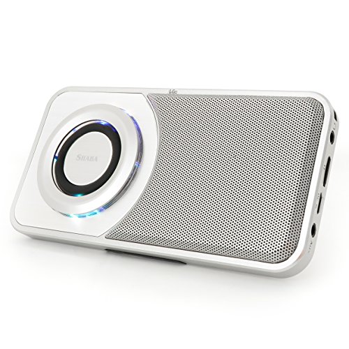 SHABA Ultra Slim Pocket Portable Bluetooth Speaker with Phone Stand, LED Light, TF Card, FM Radio, Speakerphon