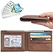 RFID Blocking Cowhide Leather Bifold Wallet for Men with 2 ID Windows(Brown- Sheepskin Leather)