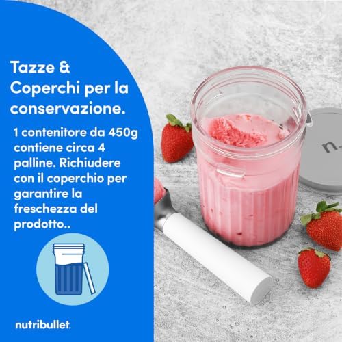 Chill – Gelatiera per Gelato, Sorbetto, Smoothie, Frozen Yogurt, Ice Cream, 5 Programmi Automatici, Macchina per Gelato, 3 Contenitori con Coperchio, Ideale per Famiglie, Bianca (NBD0503W)