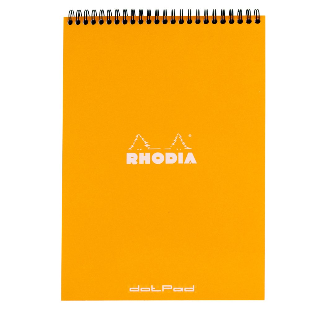 RHODIA 18503C - Spiral Notebook (Full Bound) Orange - A4 - Dotted Dot - 80 Detachable Sheets - 80G Clairefontaine Paper - Soft and Resistant Coated Card Cover - Classic