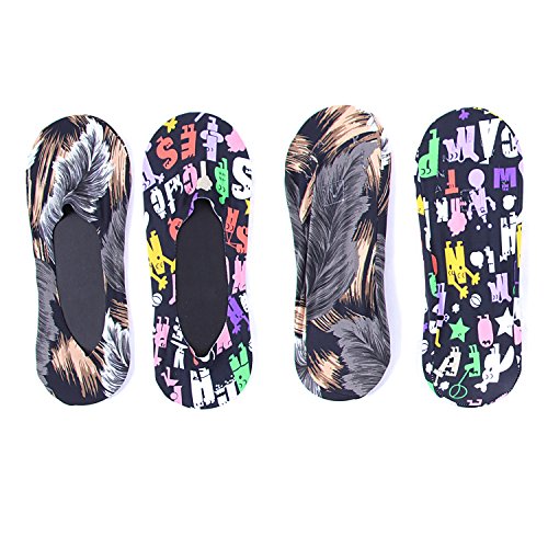 OKANEISAN-Casual-Low-Cut-Thin-Loafers-Non-Slip-Boat-Liners-socks-4-Pairs-Packs