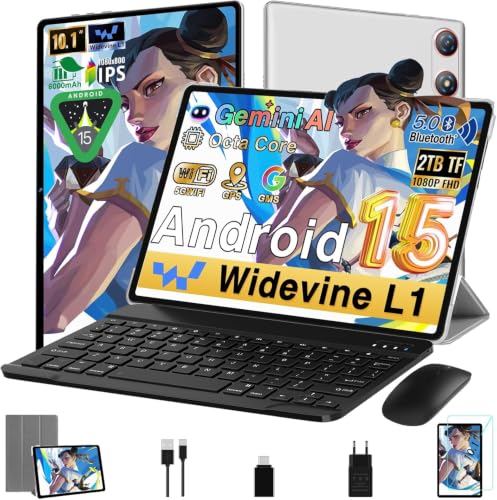 Table Android 15 con Gemini, 64GB ROM + 2TB TF, Octa-Core, 5G WiFi 6, Widevine L1, GMS, Bluetooth 5…