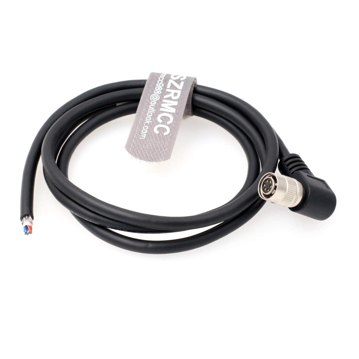 SZRMCC Right Angle HR10A-7P-6S Hirose 6 pin Female to Open end Shield I/O and Power Cable for Basler Sony AVT GIGE CCD Cameras (Right Angle, 1m/3.2ft)