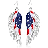 American Flag Earrings Patriotic Red White Blue USA Earring,4th of July Drop Dangle Earring Independence Day Earrings Jewelry for Women