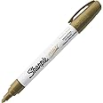 SHARPIE Oil-Based Paint Marker, Medium Point, Metallic Gold, 1 Count - Great for Rock Painting