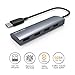 Wavlink Portable USB 3.0 Aluminum 4-Port Hub with Built in Cable 5Gbps Transmission Rates for PC Ultrabook PAD- Gray
