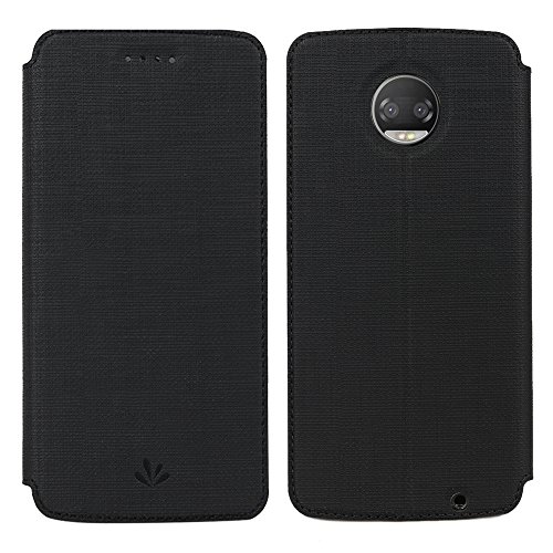Feitenn Moto Z2 Play Premium Flip Leather PU Wallet Smart Case Stand Kickstand Card Holder Magnetic Closure Clear TPU Bumper Slim thin Cover Case for Motorola Z Play (2nd Gen) XT1710-01 (Black)