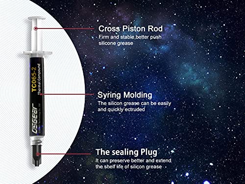 OSGEAR Thermal Compound Paste Heatsink Grease for CPU Coolers 2Grams 6.5W/m.k Extremely high Thermal Conductivity Carbon Low Resistance Long Durability Based High Performance Interface Material…