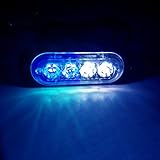 VSLED 4 LED Blue/White Light 12-Flashing Mode Car Truck Warning Caution Emergency Construction Strobe LED LightBar