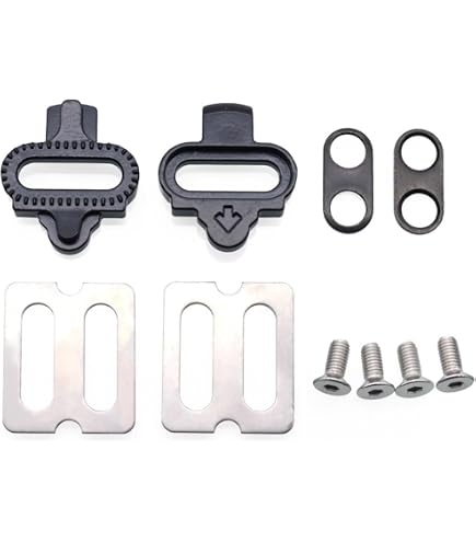 LT Easiyl Lot De 4 Cales Shimano SPD - Métal, 29,4x39,3mm - Compatible SM-SH51/52/55/56 - Protège Semelle, Stabilité Assurée